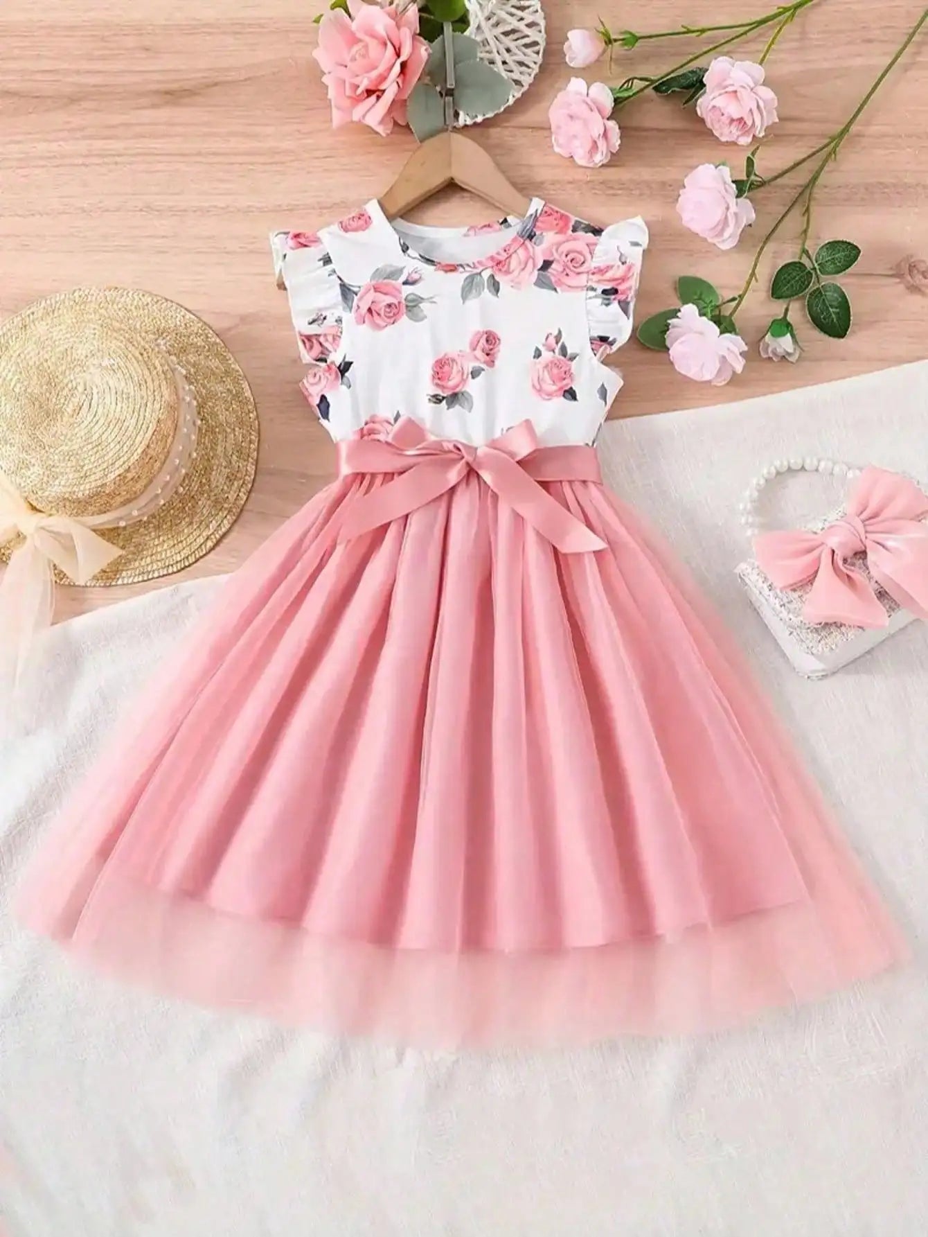 Small Flying Sleeve Printed Dress
