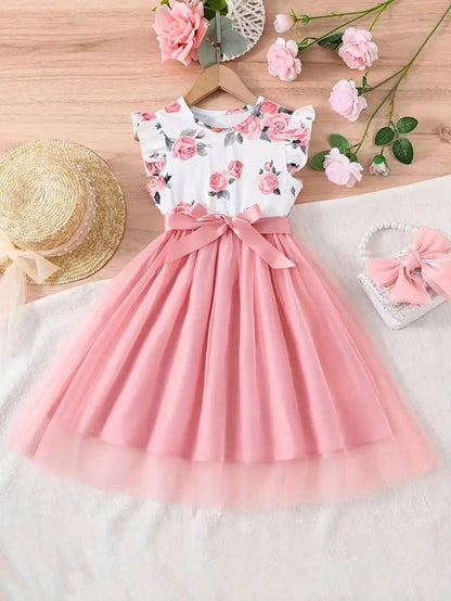 Small Flying Sleeve Printed Dress