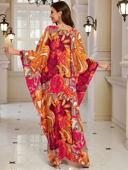 Kaftan Wave Neck Swimsuit Cover Up Caftan Dress