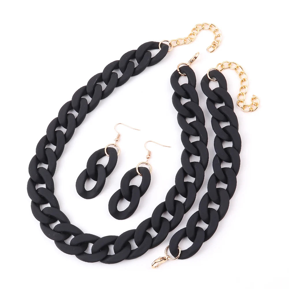 Fish Sheep Acrylic Chunky Chain Choker Necklace