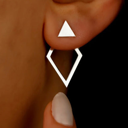 DANA Square Detachable Triangles Stud Earrings