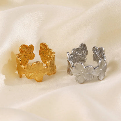 DANA 18k Gold Flower Adjustable Rings