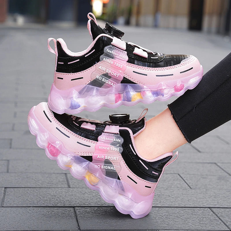 Anti-skid Leather Kids Running Sneaker