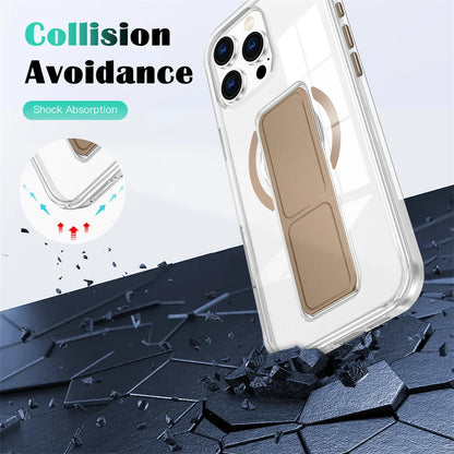 Luxury Folding Wristband Stand Magnetic Phone Case For iPhone Protective Back Cover