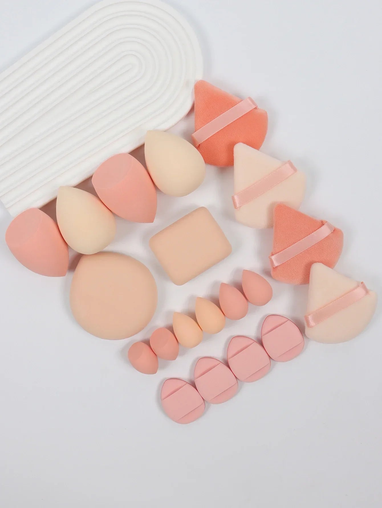 20 Pcs Pink Makeup Sponge and Makeup Puff Set