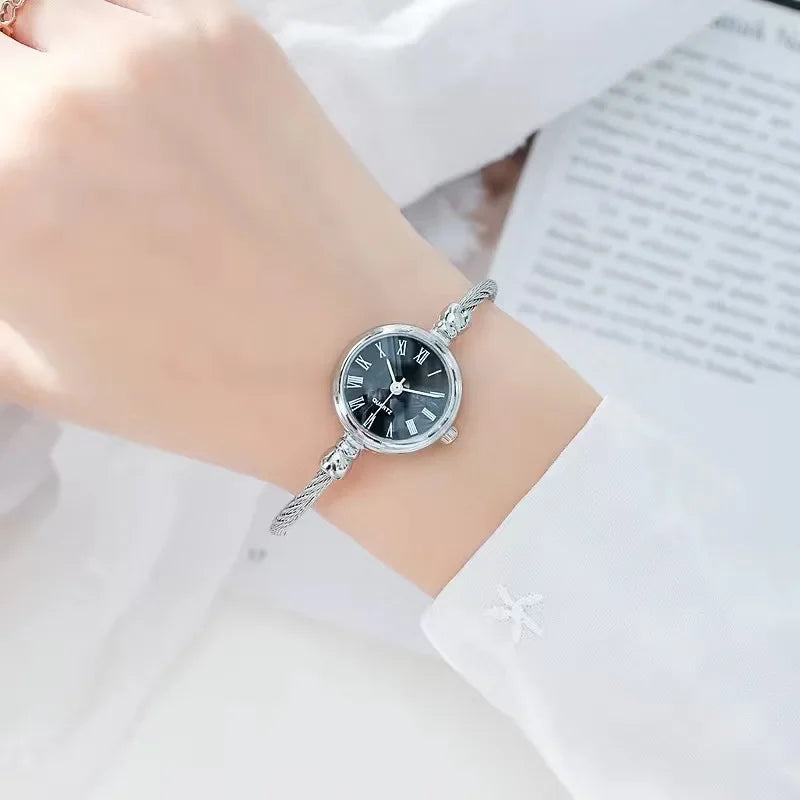 Stainless Steel Quartz Wristwatch Thin Chain Watches