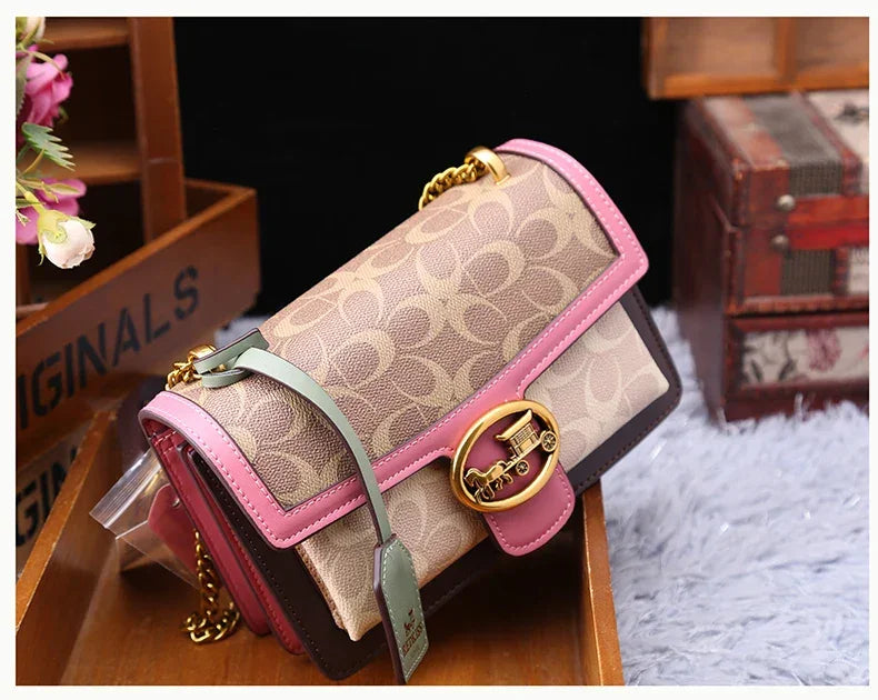 luxury contrast single shoulder underarm bag