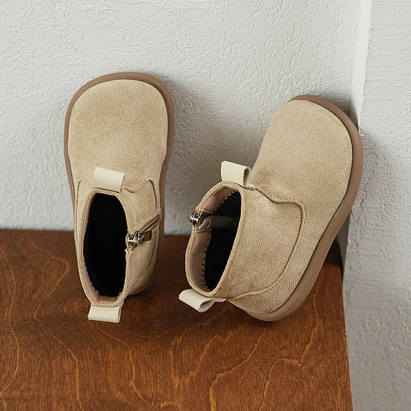 Casual Outdoor Anti-slip Infant Oxford Suede Plush Ankle Boots