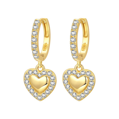 S925 Sterling Silver 18k Gold Square Hoop Earrings