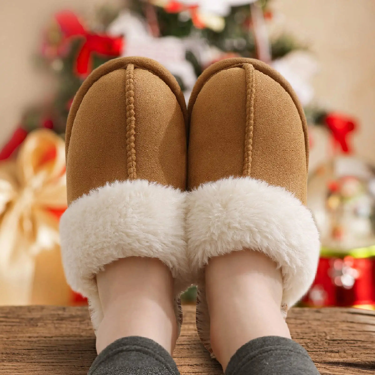 Crestar Winter Home Warm Comfortable Fur Slippers
