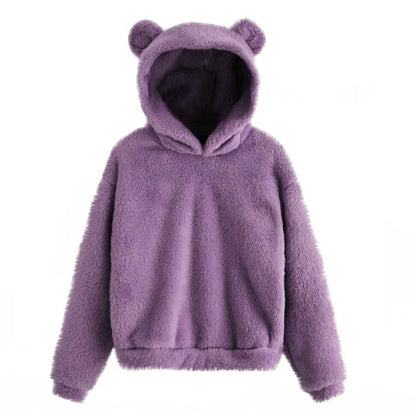 Korean Bear Ears Cute Fluffy Pullover