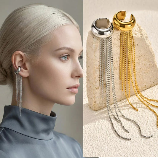 Ear Cuff Long Tassel Drop Earrings
