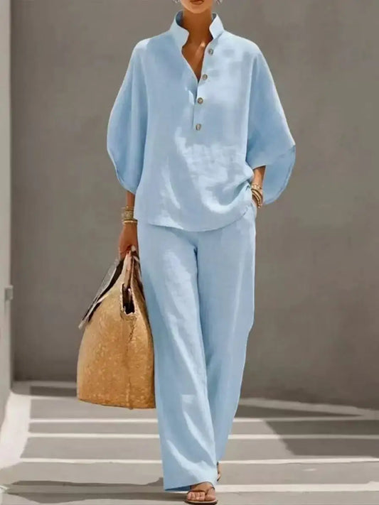Leisure Shirt Lightweight and Slightly Sheer Set
