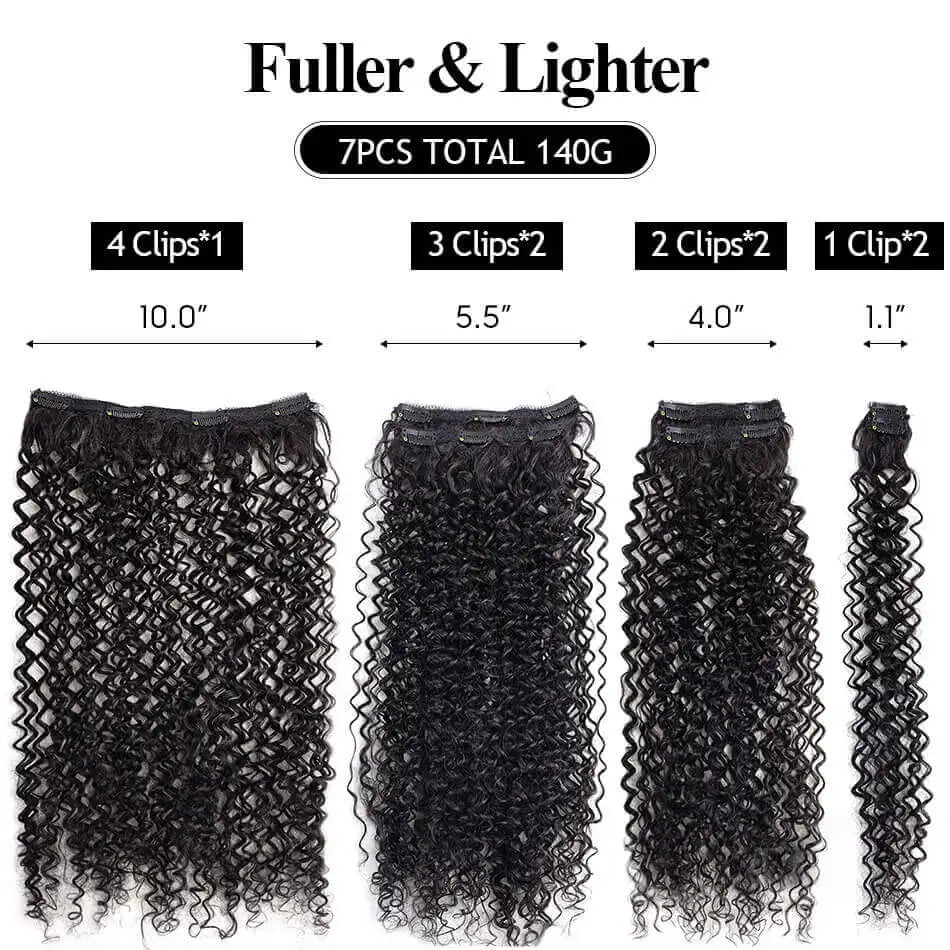 26inch Synthetic Jerry Curly Clip In Hair Extension