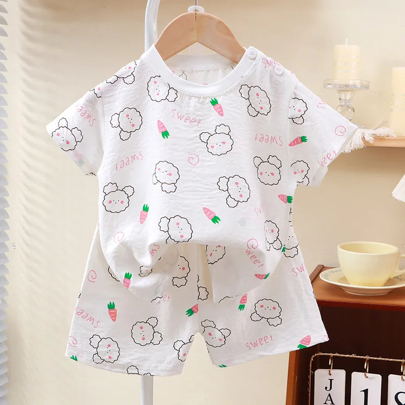 Pajama Soft Solid Color Girls Boys Pajamas Set