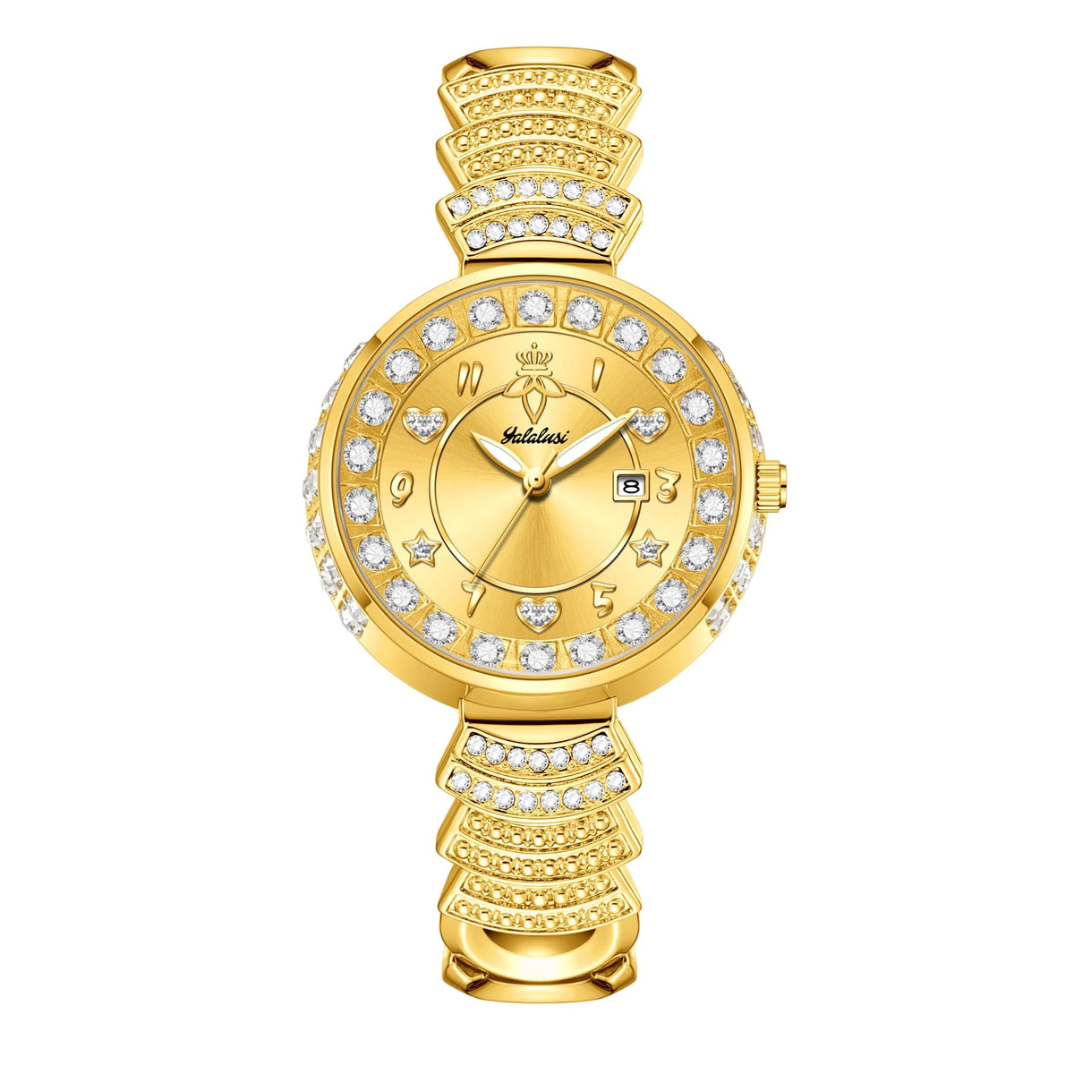 Affordable Luxury with Diamond-Set Dial Water-Resistant Quartz Watch