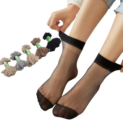 Transparent Thin Crystal Silk Socks