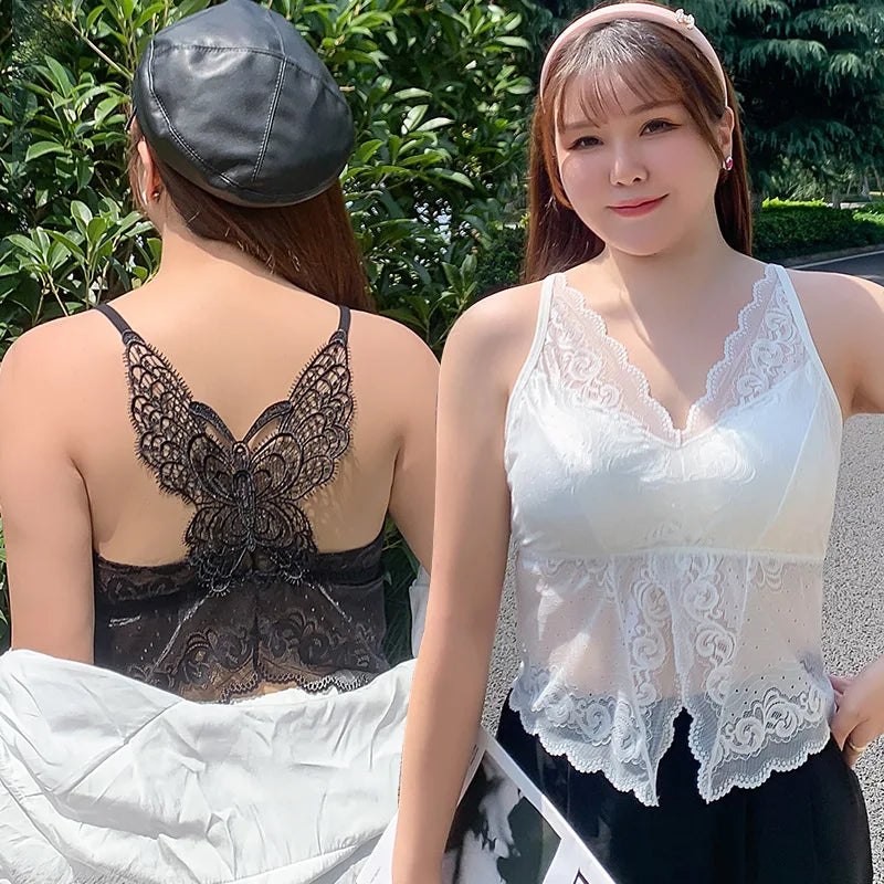 1pcs Lace Strap Vests Sexy Tank Top Girl Large Size Sleeveless Top