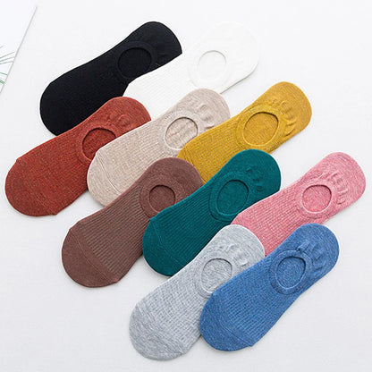 5Pairs Slippers Cotton Invisible Socks