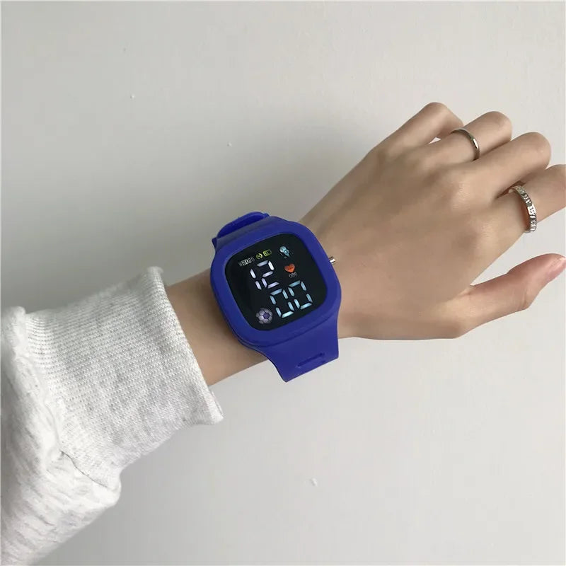 Electronic LED Digital Watch Casual Big Dial Silicone Watch Sports