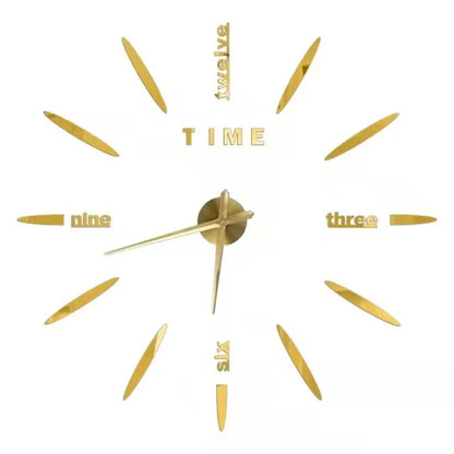 Large Wall Clock 3D DIY Quartz Acrylic Mirror Stickers Clocks