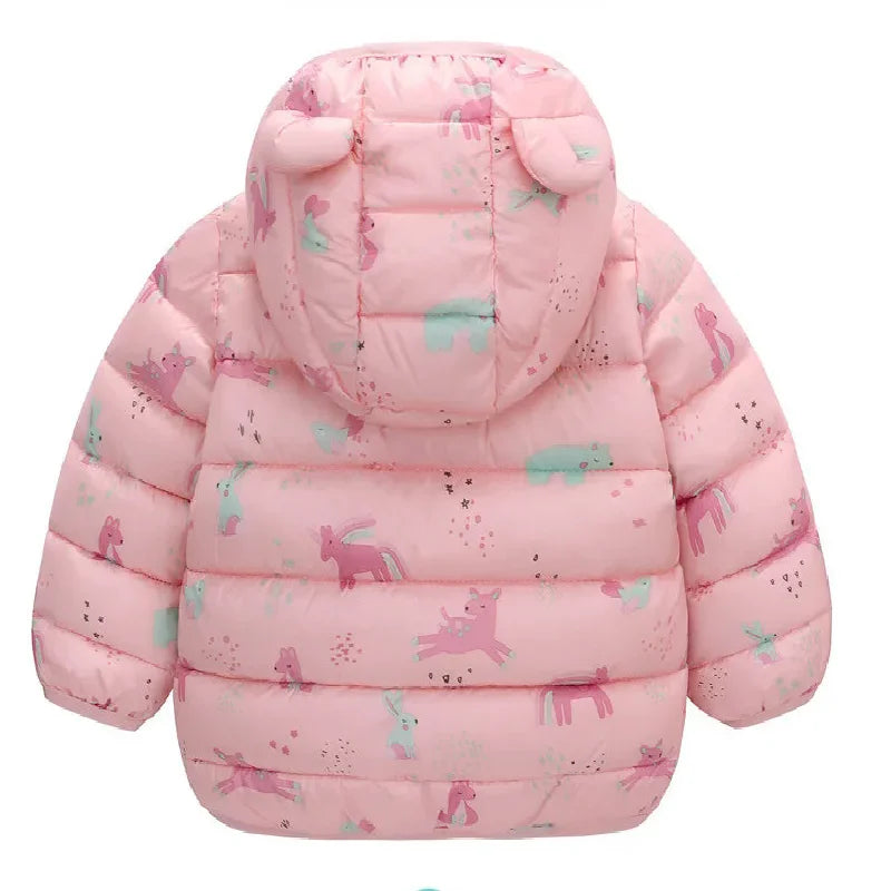 Winter Warm Down Coats Boys Girls Thin Zipper 1-6 Years Jackets