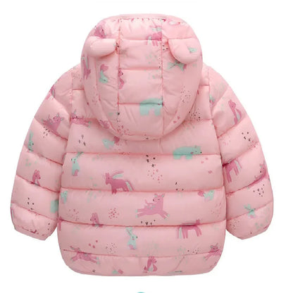 Winter Warm Down Coats Boys Girls Thin Zipper 1-6 Years Jackets