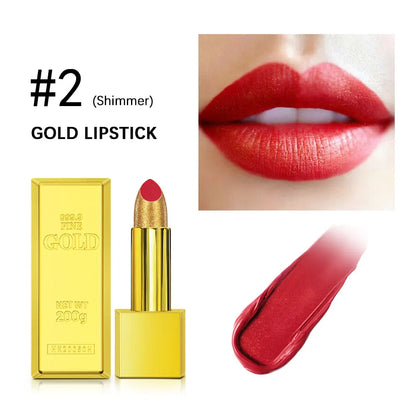 Hallowmas High-pigmented Gold Lipstick Shiny Metallic Matte