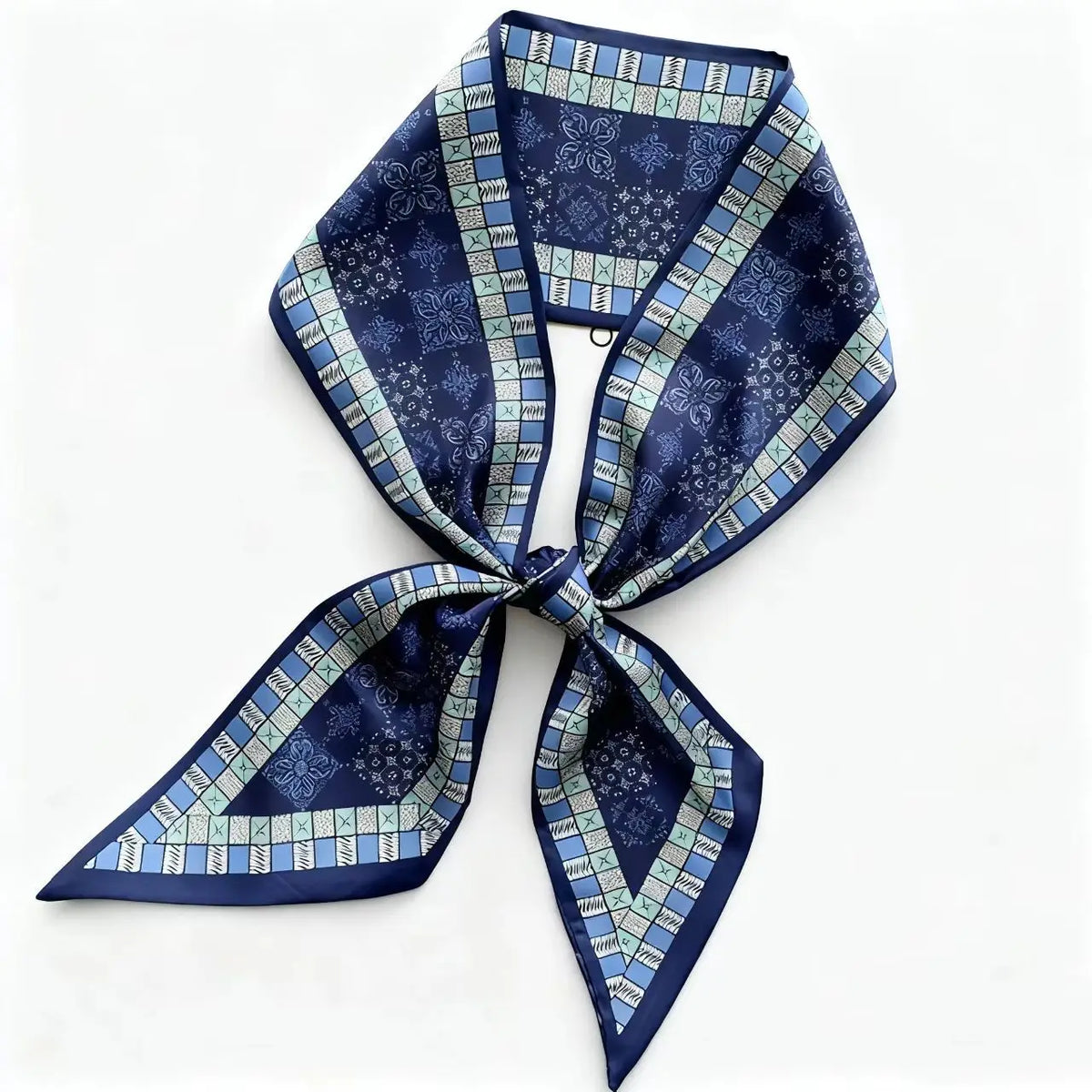 Long Silk Scarf Luxury Paisley Print Headband Soft Satin Scarves