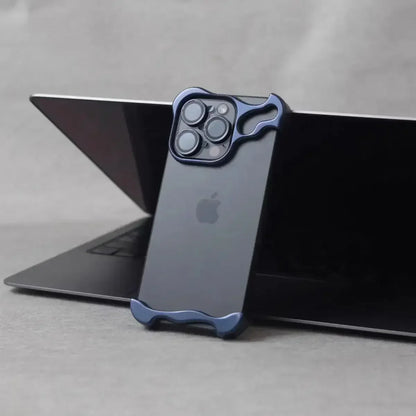 Irregular Metal Bumper Phone Case For IPhone Film Protect Bare Aluminum Shockproof Cover