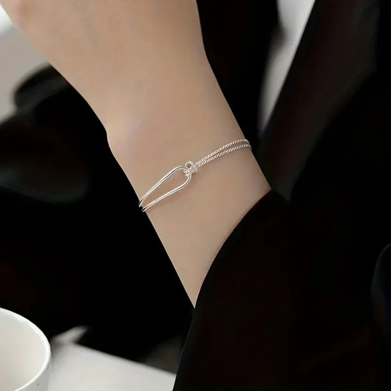 925 Silver Minimalist Geometric Bracelet