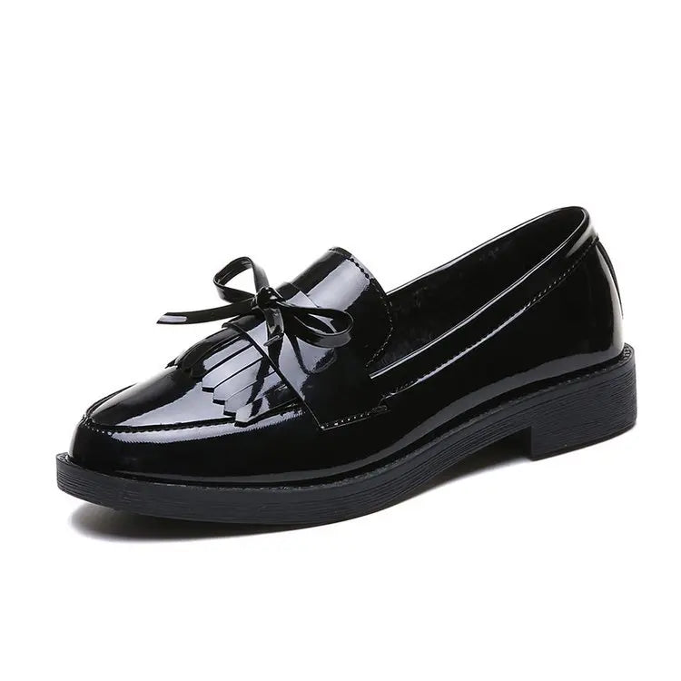 Leather British Tassel Casual Flat Shoes