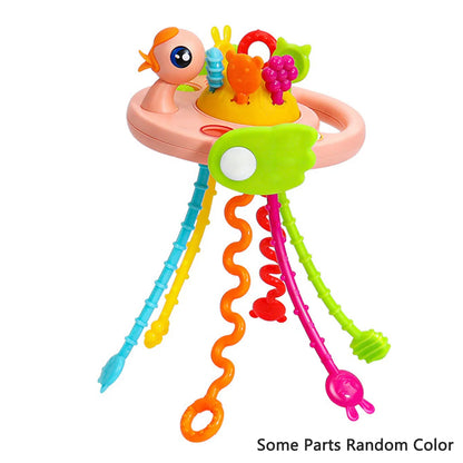 Activity Development Pull String Silicone Teething Rattle Educational Learning Toy
