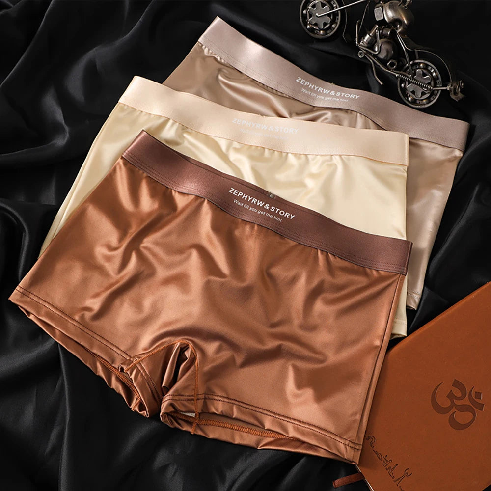 3PCS/Pack Luxury Ice Silk Satin Lingerie