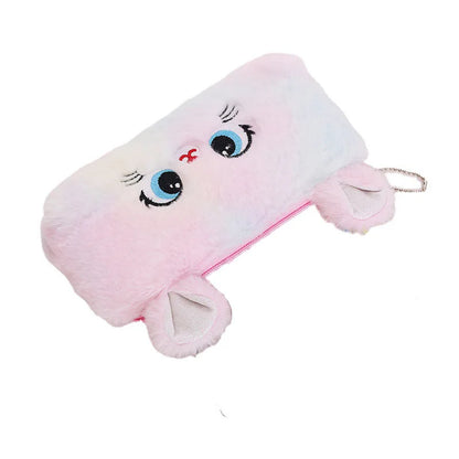 Cute gradient kitten pencil case with large capacity