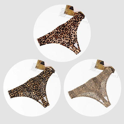 3PCS/Set Leopard Thongs Seamless Underwear Sexy Lingerie G-Strings