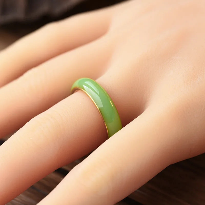 Unique Emerald Color Stainless Steel Rings
