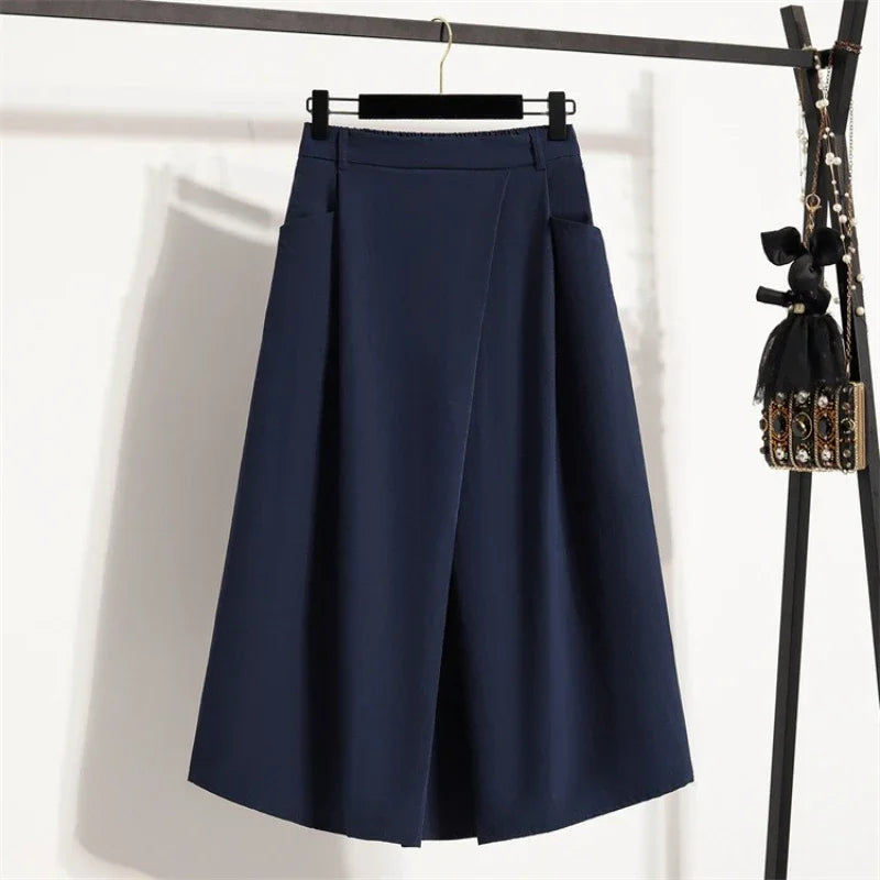 Plus Size High Waist Irregular Mid Long Big Size Skirts