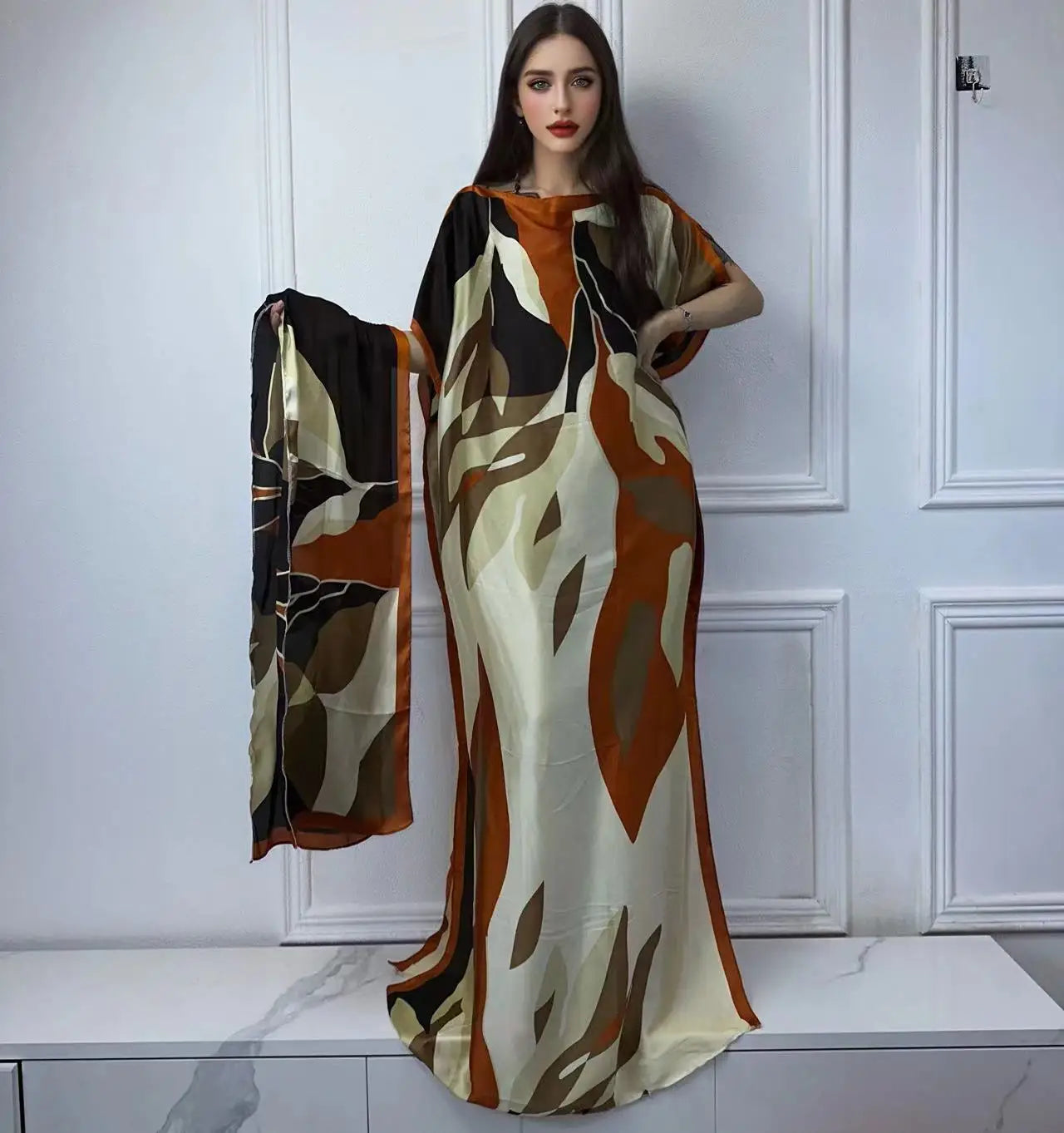African Muslim Lady Summer Boho Kaftan Dress