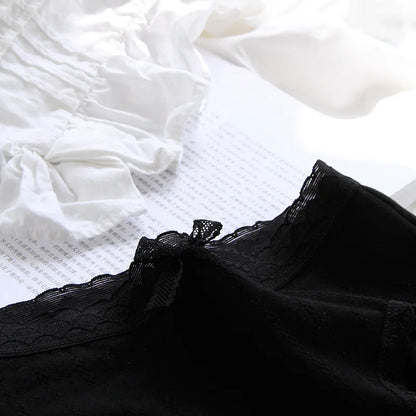 Cotton Sexy Black Underwear Lingerie Set