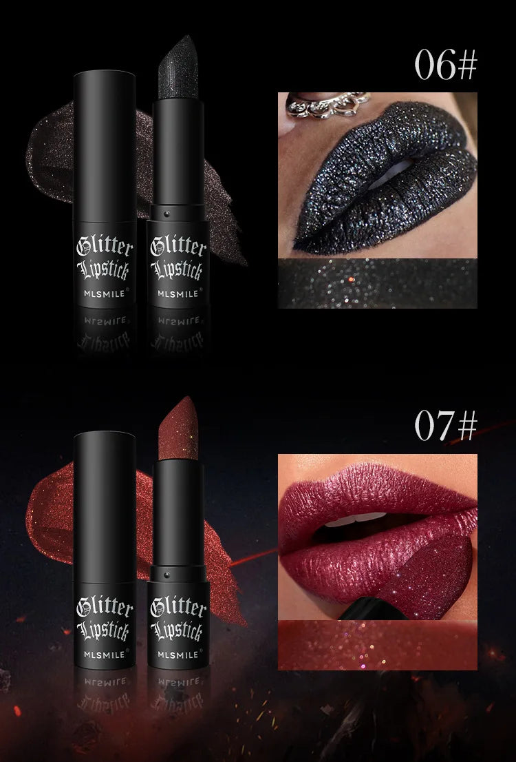 Glitter Lipstick Waterproof Diamond Metallic Lipstick