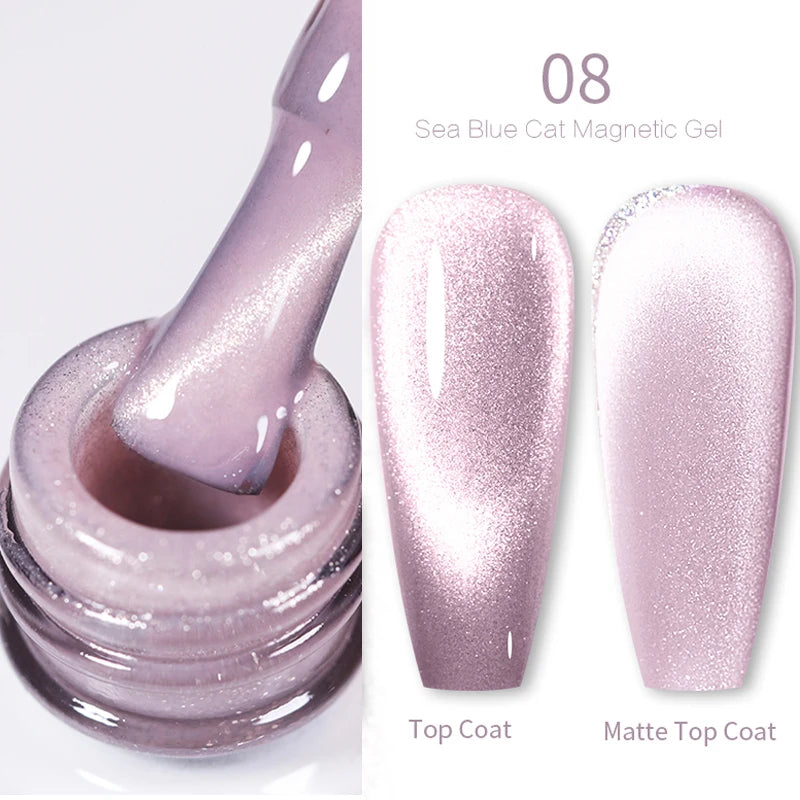 Sparkling Glass Bead Cat Magnetic Gel Nail Polish