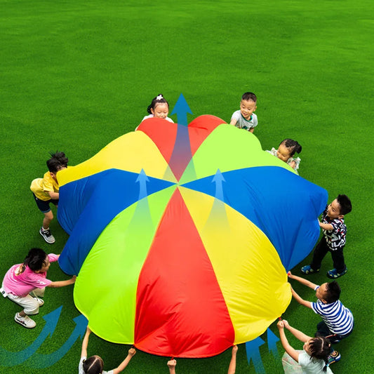 2M/4M Diameter Kids Outdoor Teamwork Game Prop Rainbow Parachute Toys