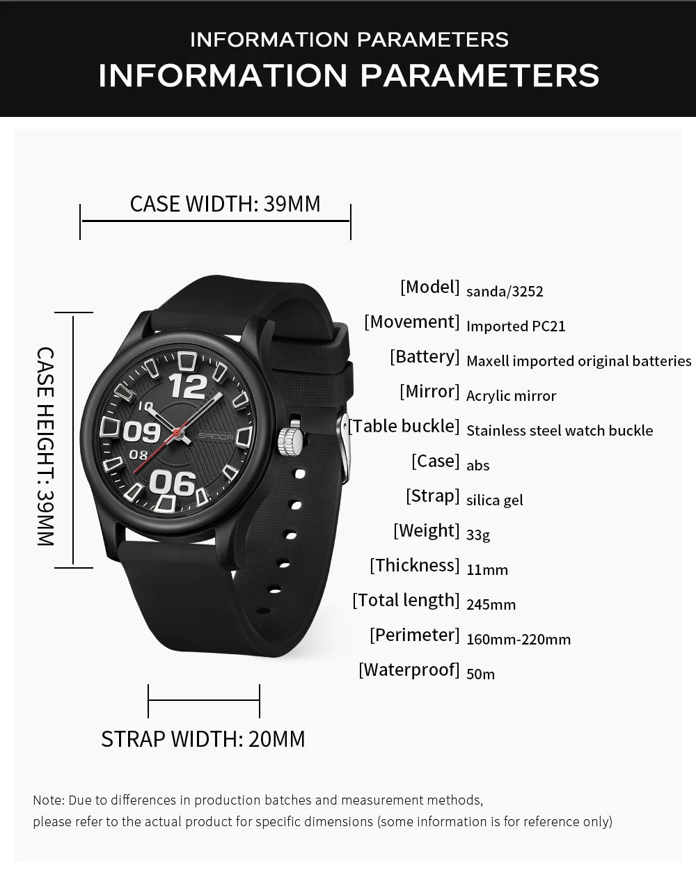Quartz Waterproof Sports Watch
