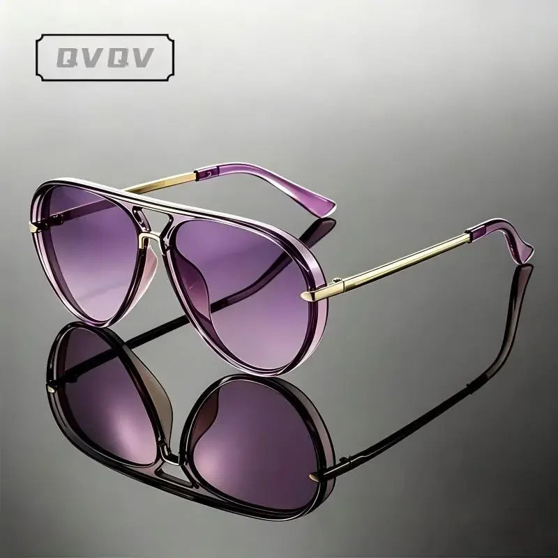 Candy Color Trendy Oversized Pilot Alloy Frame Pilot Sun Glasses