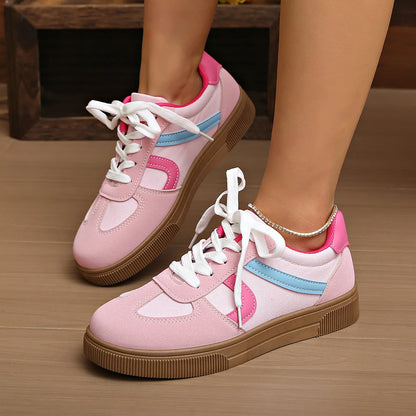Flat Bottom Mixed Colors Rubber Sole Sneakers
