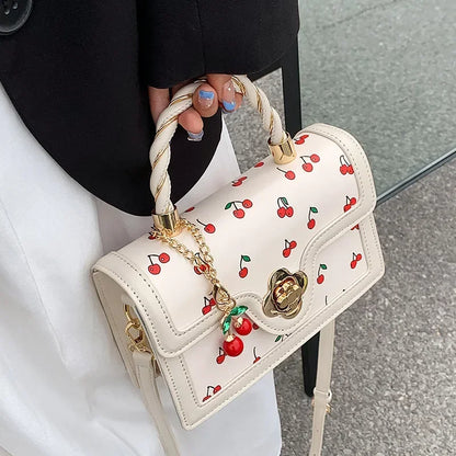 Sweet Cherry Square Chains Crossbody Bags