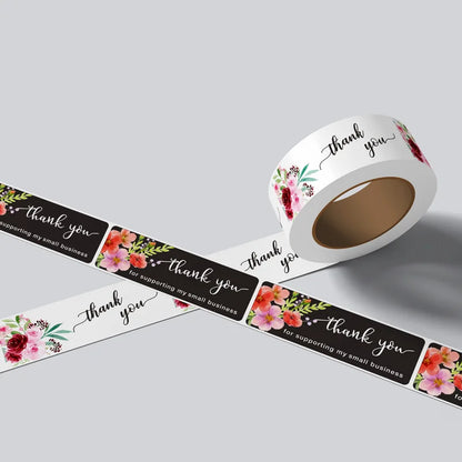 120pcs/Roll Rectangular Thank You Stickers Gift Sealing Stickers
