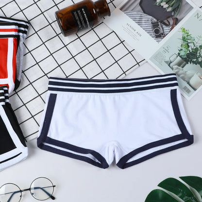 Low-Waist Boxer Boyshort Panties Single Piece Intimate Lingerie