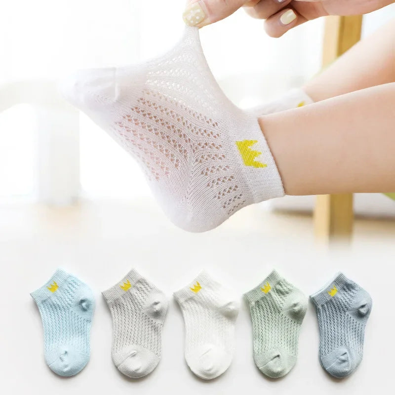 5 Pairs Cotton Cute Cartoon Thin Baby Short Socks